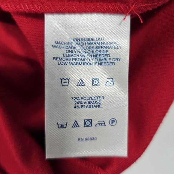 Lands' End Red Faux Wrap Sheath Stretch Dress Women’s Size 6 - Picture 5 of 9